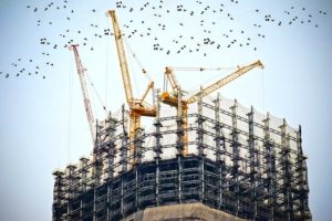 Graphic of a construction project built using innovations in concrete